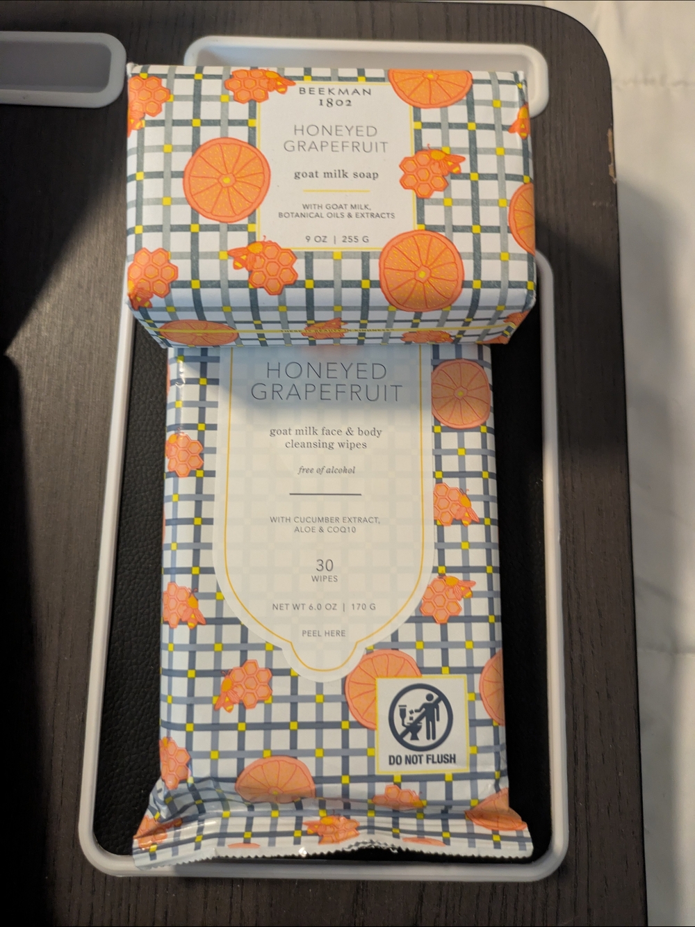 Beekman 1802 Honeyed Grapefruit Goat Milk Soap & Wipes - Orange, Blue